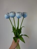 Тюльпани піоновидні світло блакитні 40 см - Зображення 2
