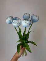 Тюльпани піоновидні світло блакитні 40 см - Зображення 3
