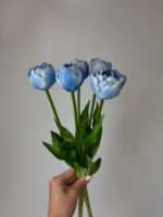Тюльпани піоновидні блакитні 40 см - Зображення 3