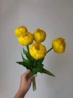 Тюльпани піоновидні жовті 40 см - Зображення 2