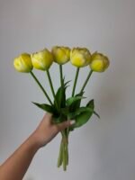 Тюльпани піоновидні світло жовті 40 см - Зображення 2