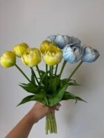 Тюльпани піоновидні світло блакитні 40 см - Зображення 4