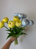 Тюльпани піоновидні світло блакитні 40 см - Зображення 5