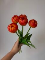 Тюльпани піоновидні помаранчеві 40 см - Зображення 2