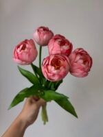Тюльпани піоновидні пудрові 40 см - Зображення 2