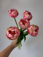 Тюльпани піоновидні рожеві 40 см - Зображення 2