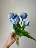 Тюльпани  блакитні піоновидні 3+2 30см.