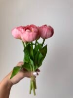 Тюльпани пудрові піоновидні 3+2 30см. - Зображення 2
