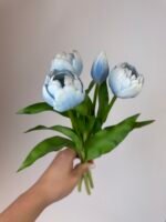 Тюльпани  світло блакитні піоновидні 3+2 30см.