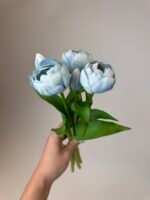 Тюльпани  світло блакитні піоновидні 3+2 30см. - Зображення 2