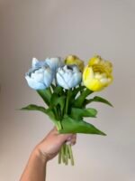 Тюльпани світло жовті піоновидні 3+2 30см. - Зображення 3